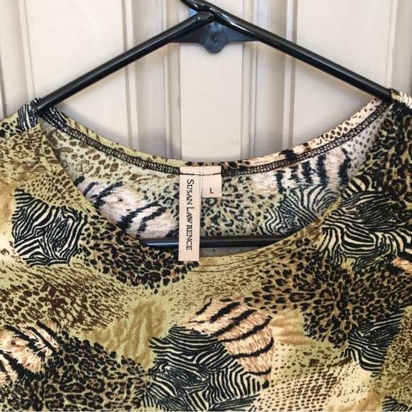 Susan Lawrence Sleeveless Blouse Pullover Stretch SzL Awesome Fit Neutral Colors - Picture 4 of 7